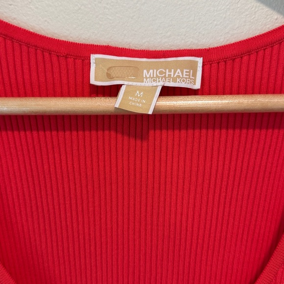 MICHAEL KORS Ribbed Knit Tank Dress in Red Coral sz M EUC - Picture 11 of 15
